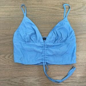 PacSun Kendall & Kylie Blue Smocked Back Spaghetti Strap Crop Top Size XS